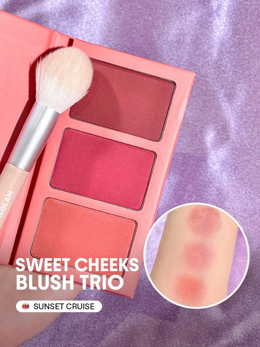 SHEIN SHEGLAM Paleta De Rubores En Polvo De 3 Colores Sunset Cruise - Quierox - Tienda Online
