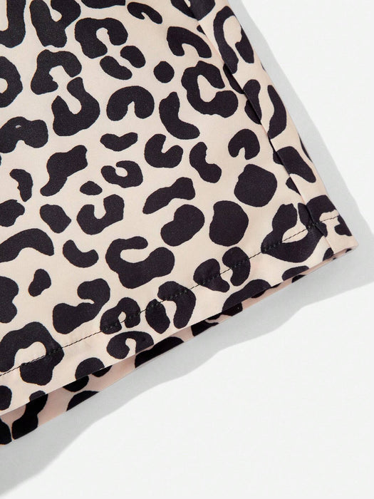 SHEIN Short De Natación Casual Para Niñas Con Estampado De Leopardo Y Corte Cuadrado - Quierox - Tienda Online