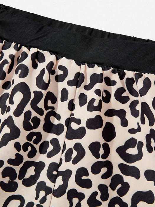 SHEIN Short De Natación Casual Para Niñas Con Estampado De Leopardo Y Corte Cuadrado - Quierox - Tienda Online