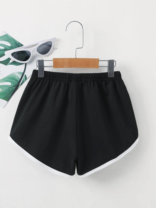 SHEIN Shorts Con Elástico En La Cintura Y Detalles De Contraste Para Niñas - Quierox - Tienda Online