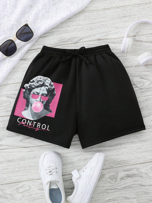 SHEIN Shorts Rectos De Punto Frescos Y Modernos Para Niñas Grandes - Quierox - Tienda Online