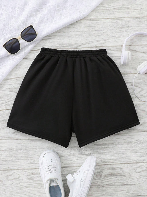 SHEIN Shorts Rectos De Punto Frescos Y Modernos Para Niñas Grandes - Quierox - Tienda Online