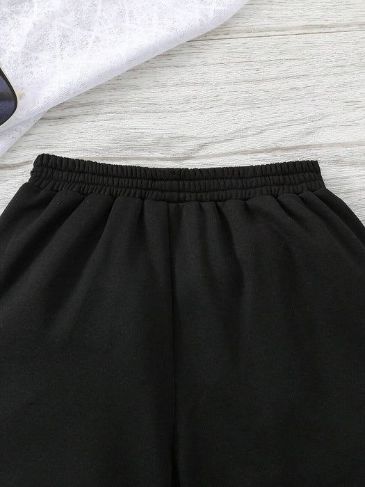 SHEIN Shorts Rectos De Punto Frescos Y Modernos Para Niñas Grandes - Quierox - Tienda Online