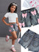 SHEIN shorts vaqueros ajustados estilo casual, vintage Y2K, con aberturas, rasgados - Quierox - Tienda Online