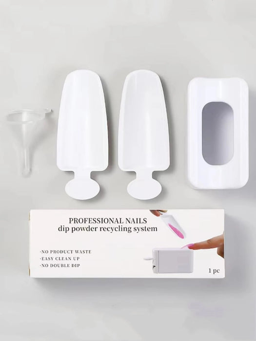 SHEIN Sistema de bandeja de reciclaje polvo inmersión blanca con cuchara - Quierox - Tienda Online