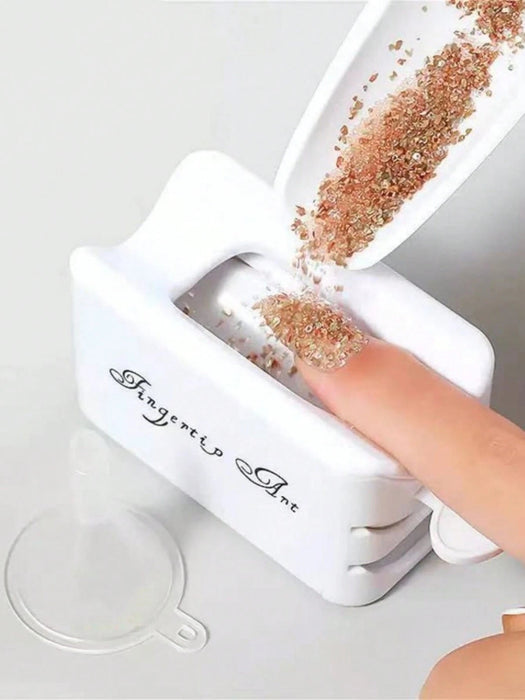 SHEIN Sistema de bandeja de reciclaje polvo inmersión blanca con cuchara - Quierox - Tienda Online