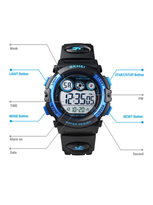 Shein Skmei Niños Reloj electrónico impermeable de puntero redondo fecha - Quierox - Tienda Online