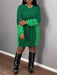 SHEIN Slaydiva Vestido mini de cuello redondo de manga larga, de bloque de color - Quierox - Tienda Online