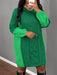 SHEIN Slaydiva Vestido mini de cuello redondo de manga larga, de bloque de color - Quierox - Tienda Online
