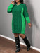 SHEIN Slaydiva Vestido mini de cuello redondo de manga larga, de bloque de color - Quierox - Tienda Online