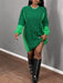 SHEIN Slaydiva Vestido mini de cuello redondo de manga larga, de bloque de color - Quierox - Tienda Online