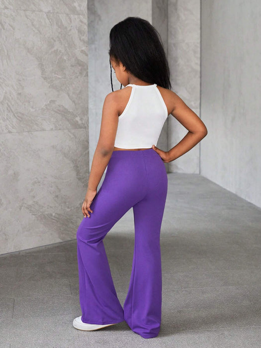 SHEIN SLAYR KIDS Conjunto de camiseta básica informal de punto sin mangas - Quierox - Tienda Online