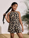 SHEIN SLAYR KIDS Mono corto sin mangas con cuello halter y estampado floral para niñas - Quierox - Tienda Online