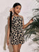 SHEIN SLAYR KIDS Mono corto sin mangas con cuello halter y estampado floral para niñas - Quierox - Tienda Online