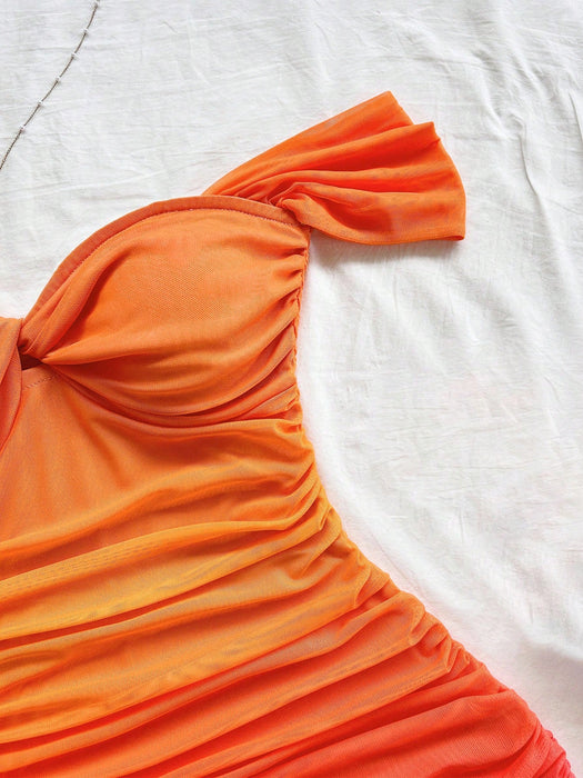 SHEIN Soleia Vestido de punto de malla con estampado de degradado - Quierox - Tienda Online