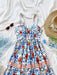 SHEIN Soleia Vestido largo de corte A con estampado retro floral para mujer - Quierox - Tienda Online