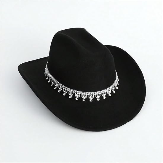 Shein Sombrero de vaquero estilo Fedora con lentejuelas y diamantes de imitación para mujer - Quierox - Tienda Online