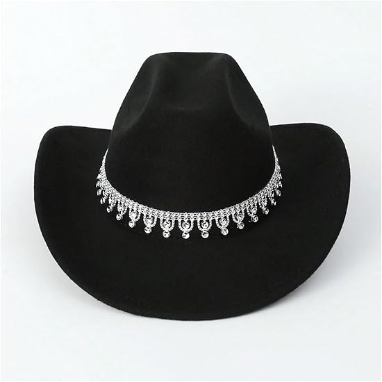 Shein Sombrero de vaquero estilo Fedora con lentejuelas y diamantes de imitación para mujer - Quierox - Tienda Online