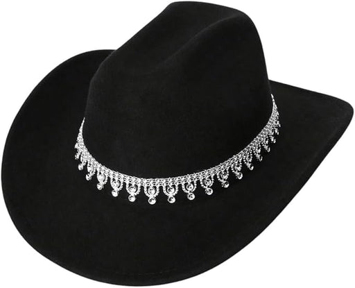 Shein Sombrero de vaquero estilo Fedora con lentejuelas y diamantes de imitación para mujer - Quierox - Tienda Online