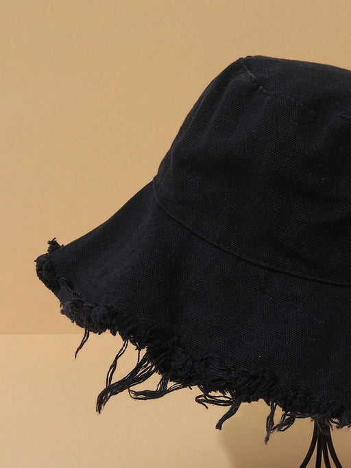 SHEIN Sombrero tipo balde sólido con remate sin procesar - Quierox - Tienda Online