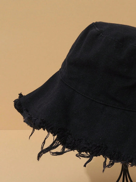 SHEIN Sombrero tipo balde sólido con remate sin procesar - Quierox - Tienda Online