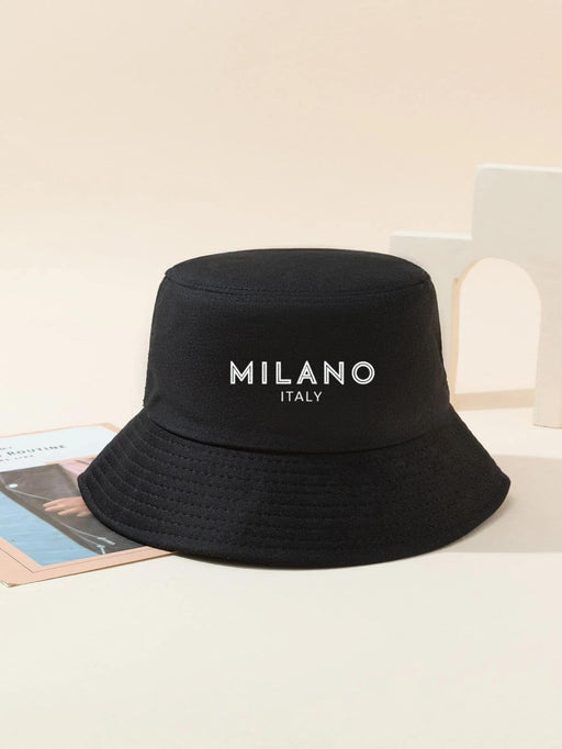 Shein sombrero tipo cubo unisex con estampado de letras Milano - Quierox - Tienda Online