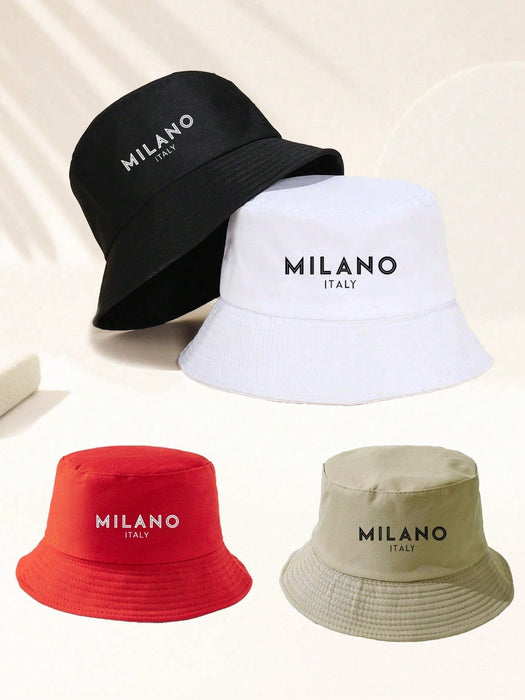 Shein sombrero tipo cubo unisex con estampado de letras Milano - Quierox - Tienda Online