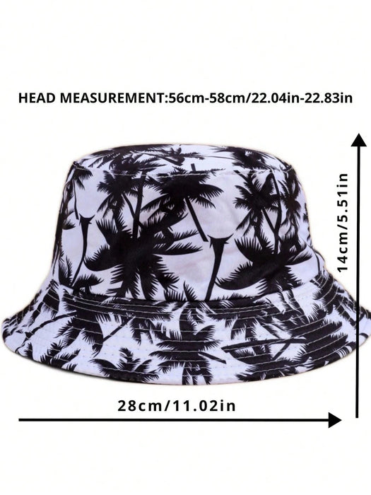 Shein Sombrero unisex reversible con estampado de palmeras, fiestas en la playa - Quierox - Tienda Online