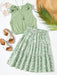 SHEIN Sparklyn Top con lazo y falda floral pequeña para preadolescentes - Quierox - Tienda Online