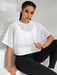 SHEIN Sport Camiseta deportiva con capucha y cordón ajustable de manga murciélago sin sujetador para gimnasio - Quierox - Tienda Online