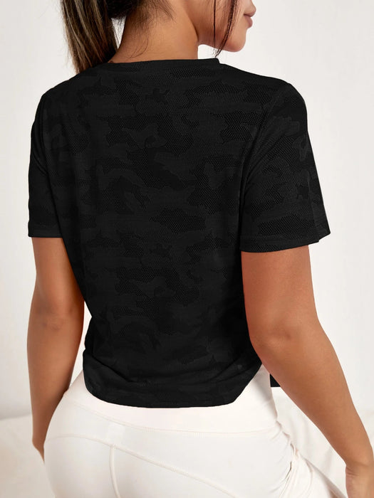 SHEIN Sport Gameset Camiseta deportiva sin costuras con espalda cruzada - Quierox - Tienda Online