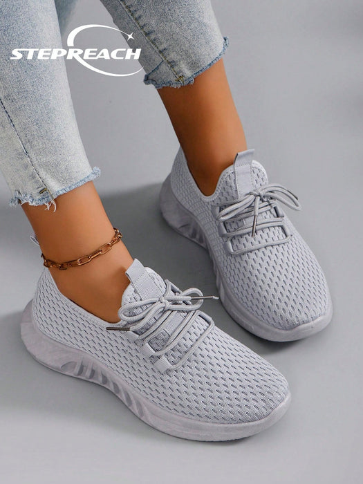 SHEIN STEPREACH Zapatillas deportivas casuales para mujer de otoño/invierno, transpirables, cómodas, ligeras, con cordones - Quierox - Tienda Online