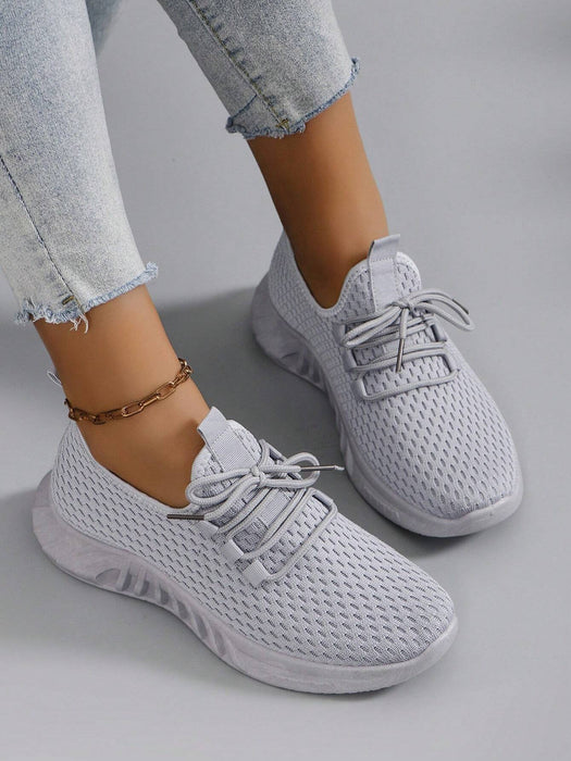 SHEIN STEPREACH Zapatillas deportivas casuales para mujer de otoño/invierno, transpirables, cómodas, ligeras, con cordones - Quierox - Tienda Online