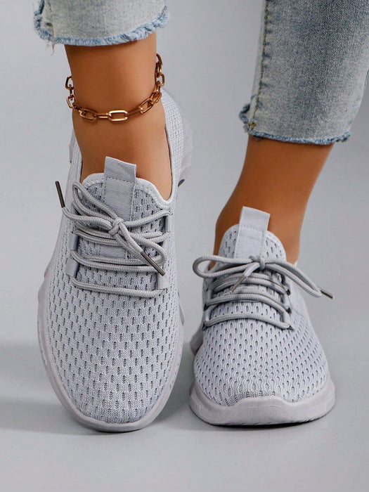 SHEIN STEPREACH Zapatillas deportivas casuales para mujer de otoño/invierno, transpirables, cómodas, ligeras, con cordones - Quierox - Tienda Online