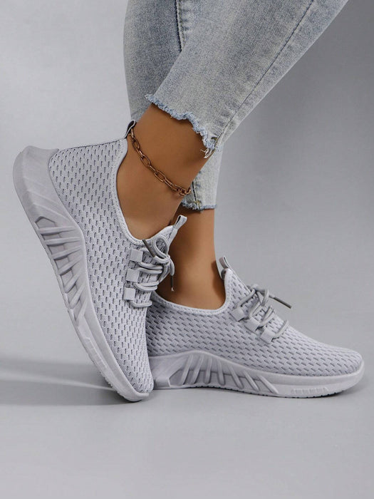 SHEIN STEPREACH Zapatillas deportivas casuales para mujer de otoño/invierno, transpirables, cómodas, ligeras, con cordones - Quierox - Tienda Online