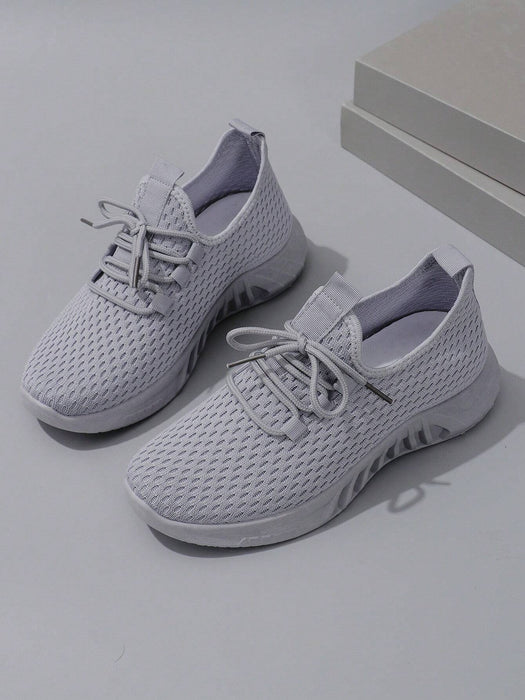 SHEIN STEPREACH Zapatillas deportivas casuales para mujer de otoño/invierno, transpirables, cómodas, ligeras, con cordones - Quierox - Tienda Online