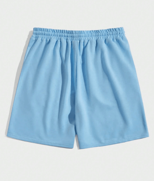 Shein Street Life Pantalones cortos con cintura de cordón y estampado de cruz para hombres, escuela - Quierox - Tienda Online