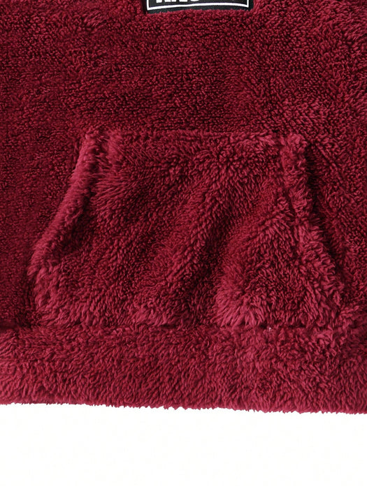 SHEIN Sudadera con capucha y bolsillo tipo canguro con letras cosidas para bebé niño - Quierox - Tienda Online