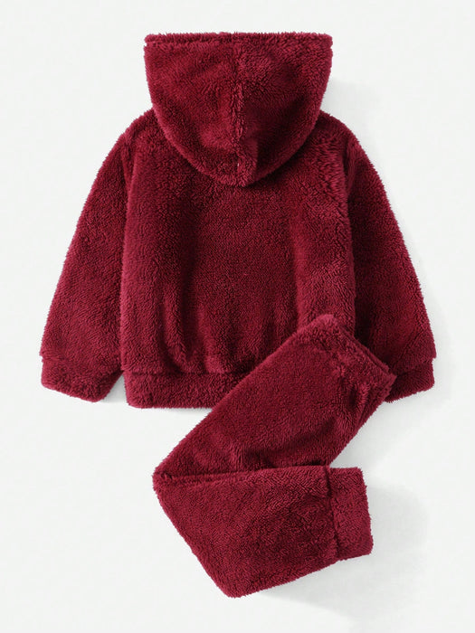 SHEIN Sudadera con capucha y bolsillo tipo canguro con letras cosidas para bebé niño - Quierox - Tienda Online