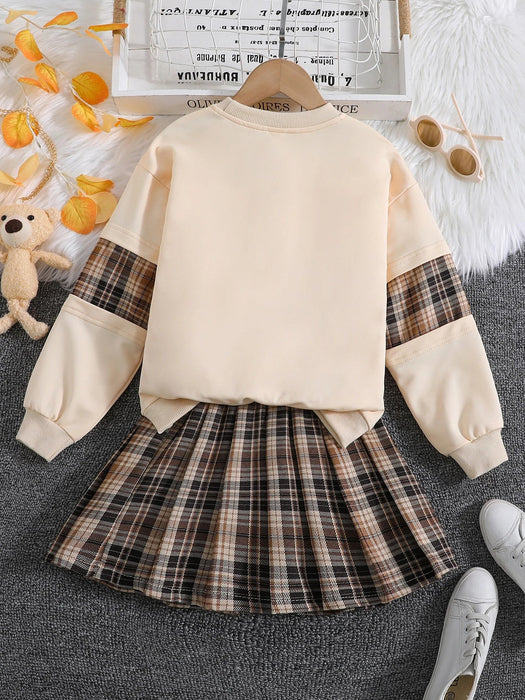 SHEIN Sudadera Con Estampado De Cuadros Para Niñas Adolescentes - Quierox - Tienda Online