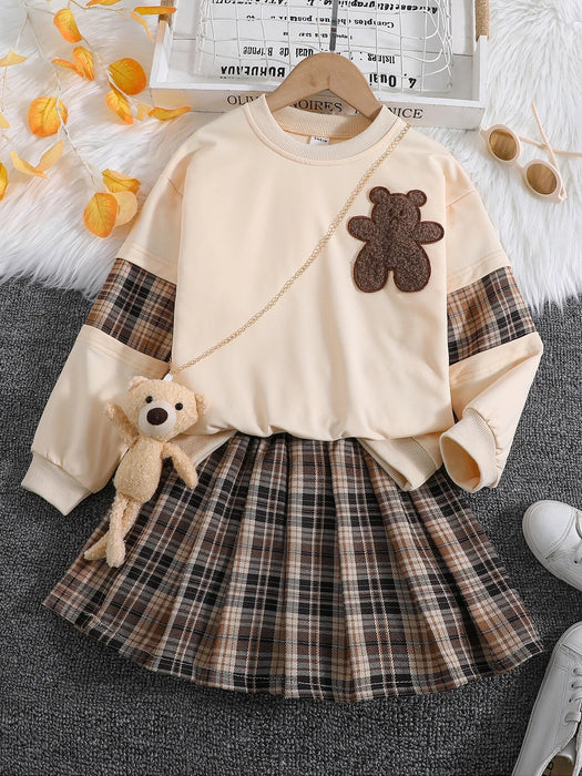 SHEIN Sudadera Con Estampado De Cuadros Para Niñas Adolescentes - Quierox - Tienda Online