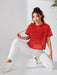 SHEIN Sudadera de manga corta con capucha de malla de color liso para mujer - Quierox - Tienda Online