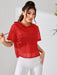 SHEIN Sudadera de manga corta con capucha de malla de color liso para mujer - Quierox - Tienda Online