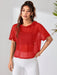 SHEIN Sudadera de manga corta con capucha de malla de color liso para mujer - Quierox - Tienda Online