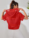 SHEIN Sudadera de manga corta con capucha de malla de color liso para mujer - Quierox - Tienda Online