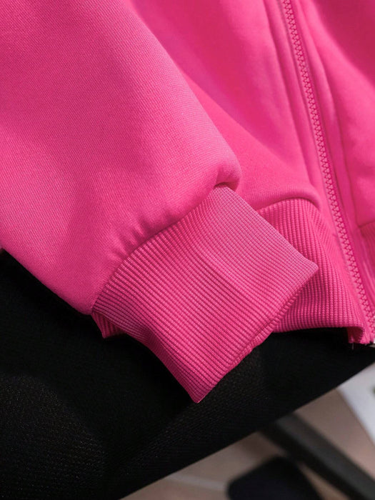 Shein Sudadera de manga larga con capucha, cordón ajustable y estampado de letras cruzadas para mujer - Quierox - Tienda Online