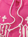 Shein Sudadera de manga larga con capucha, cordón ajustable y estampado de letras cruzadas para mujer - Quierox - Tienda Online