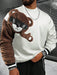 SHEIN Sudadera Manfinity Homme con hombros caídos, oso bordado, rayas decorativas - Quierox - Tienda Online