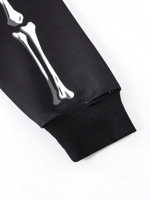 SHEIN Sudadera, pantalones deportivos y gorro con estampado de esqueleto para niño - Quierox - Tienda Online