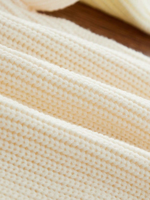 SHEIN Suéter de punto de cuello redondo, manga larga, con decoración de lazo - Quierox - Tienda Online